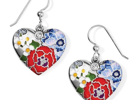 Blossom Hill Heart French Wire Earrings For Sale