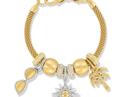 Golden Summer Sun Charm Bracelet Online now