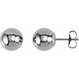 14K White 8 mm Ball Earrings Hot on Sale