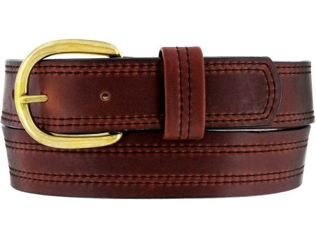 X Stitching Oiltan Belt Hot on Sale