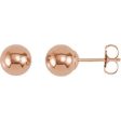 14K Rose 4 mm Ball Earrings Supply