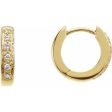 14K Yellow 1 10 CTW Natural Diamond Hinged 12.4 mm Hoop Earrings Online Hot Sale