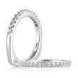 A.Jaffe Wedding Bands Classic A.JAFFE Fifteen Diamond Shared Prong Band with Signature Shank™ MRS057 26 For Discount