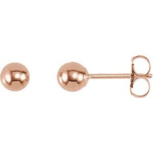 14K Rose 4 mm Ball Earrings Supply