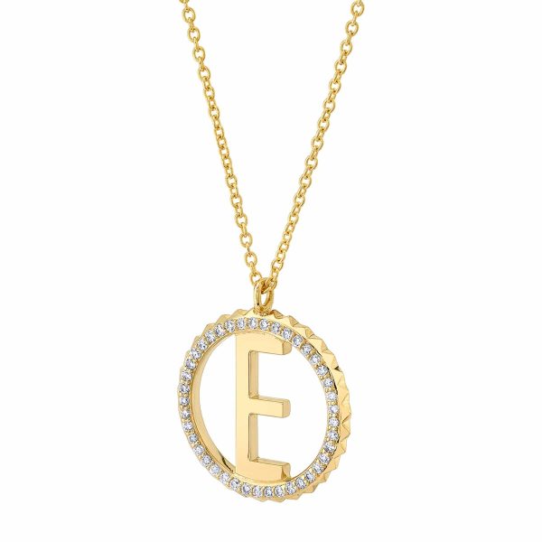 Tetra Pavé Initial Medallion P367YG Online