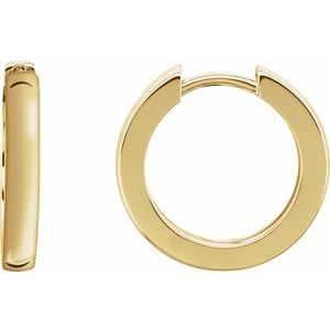 14K Yellow Hinged 16 mm Hoop Earrings Online Hot Sale