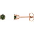 14K White 3 mm Natural Green Tourmaline Stud Earrings Cheap