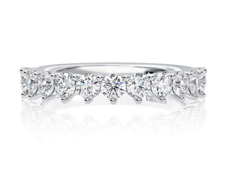 A.Jaffe Stackable Rings Classic Three Prongs Round Diamond Anniversary Band WRC1472H 90 For Discount