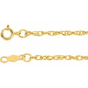 14K Yellow 1.5 mm Rope 7  Chain on Sale