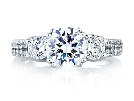 A.Jaffe Engagement Rings Trellis Three Stone Plus Engagement Ring MES278 236 Hot on Sale