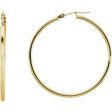 14K Yellow Tube 20 mm Hoop Earrings on Sale