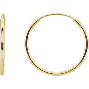 14K Yellow Endless Tube 10 mm Hoop Earring Online Sale