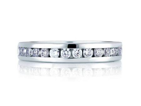 A.Jaffe Wedding Bands Channel Set Diamond Wedding Band MRS174 53 For Sale