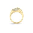 Carve Signet Ring with Pavé F465 Online Sale