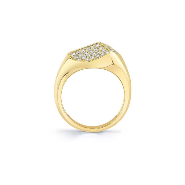 Carve Signet Ring with Pavé F465 Online Sale