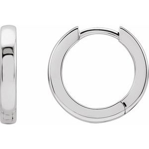 14K White Hinged 14 mm Hoop Earring For Discount