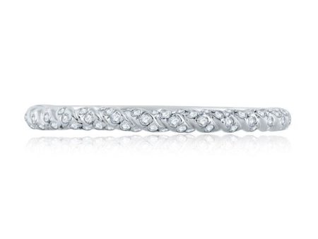 A.Jaffe Wedding Bands Tightly Twisted Diamond Wedding Band with Signature Shank MRS869 31 on Sale