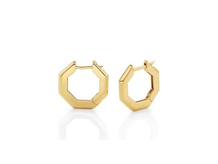 Small Octave Knifed Hoop Earrings ER550-S-YG on Sale