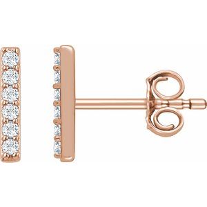 14K Yellow 1 10 CTW Lab-Grown Diamond Bar Earrings Online Sale