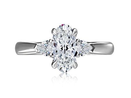 A.Jaffe Engagement Rings Three Stone Round Center Diamond Engagment Ring MECOV2570 117B on Sale