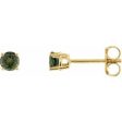 14K White 3 mm Natural Green Tourmaline Stud Earrings Cheap