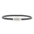 Luke Landon Nappa Leather Bracelet Dark Gray LBLL 006S Sale