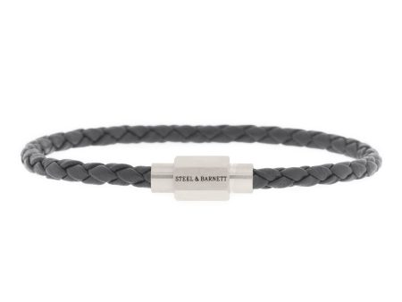 Luke Landon Nappa Leather Bracelet Dark Gray LBLL 006S Sale