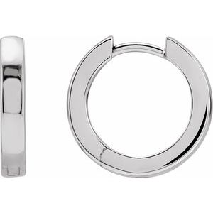 18K White Hinged 16 mm Hoop Earrings Cheap