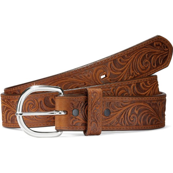 Western Scroll Tooled Belt Online Hot Sale