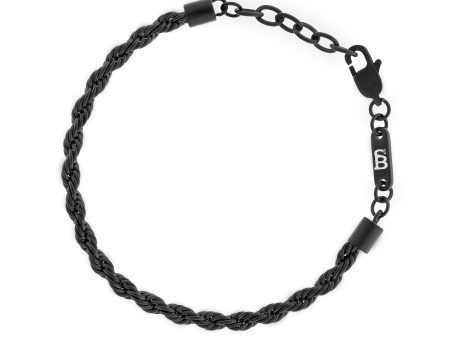 Black Edition Helix 4mm Chain Bracelet Adjustable B-HEL02-40E50U-TU Online Sale