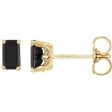 14K White Natural Black Onyx Earrings Hot on Sale