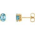 14K White Natural Sky Blue Topaz Earrings Sale