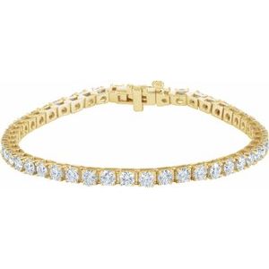 18K Yellow 7 CTW Natural Diamond Line 7 1 4  Bracelet Hot on Sale