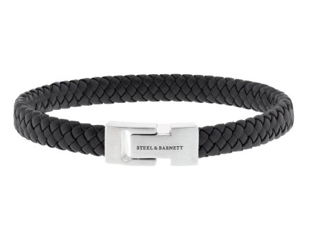 Leather Bracelet Archie Black LBA-001-45E60U-M on Sale