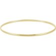 14K White 2 mm Half Round Bangle 7 1 2  Bracelet For Discount