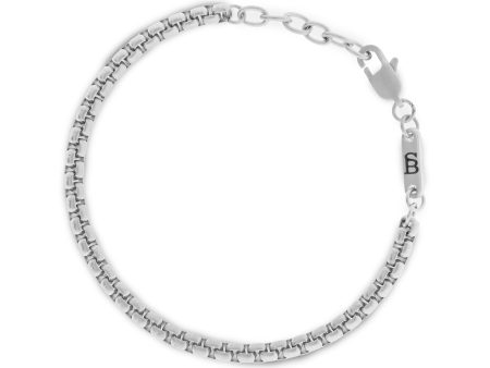 Boxed 4mm Chain Bracelet Silver Adjustable B-BOX01-40E50U-TU Supply