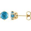 14K White Natural Swiss Blue Topaz Earrings Online