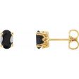 14K White Natural Black Onyx Earrings Online Hot Sale