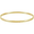 14K White 2 mm Half Round Bangle 7 1 2  Bracelet For Discount