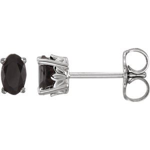 14K White Natural Black Onyx Earrings Online Hot Sale