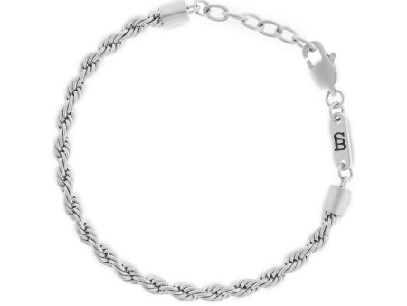 Helix 4mm Chain Bracelet Silver Adjustable B-HEL01-40E50U-TU For Cheap