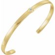 14K White 1 10 CT Natural Diamond Cuff 6  Bracelet For Sale